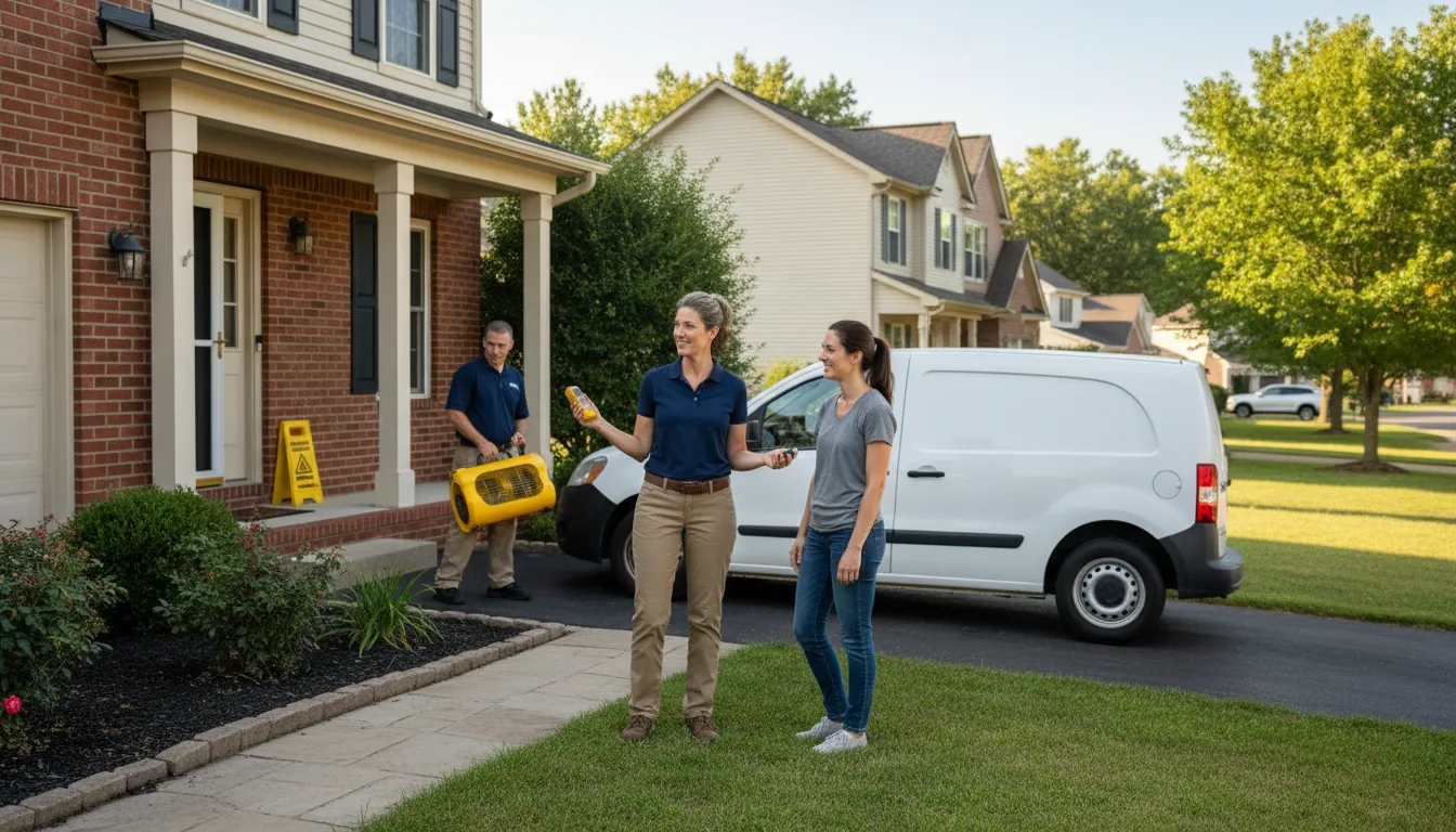Residential water damage restoration in Percy, IL
